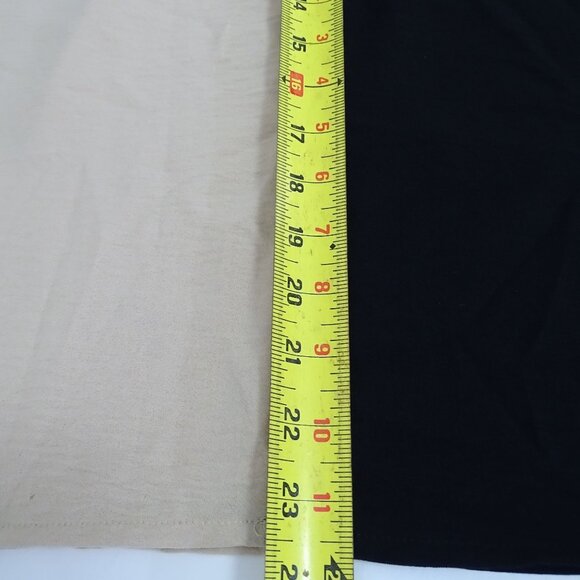 Shein Black Beige Color Block V-Neck Zipper Top Women Size M US 6 Short Sleeves - Picture 7 of 7